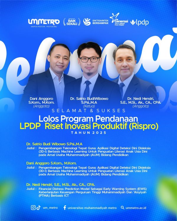 Tiga Dosen UM Metro Raih Hibah Penelitian LPDP RISPRO Tahun 2025