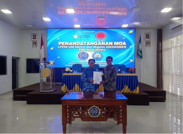 Terobosan Pendidikan, LPPM UM Metro dan Majelis Dikdasmen PNF Teken Kerja Sama Uji Coba Aplikasi Deteksi Dini Disleksia (3D-I)