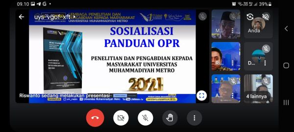 LPPM UM Metro Gelar kegiatan Sosialisasi Panduan OPR Penelitian dan Abdimas Internal UM Metro